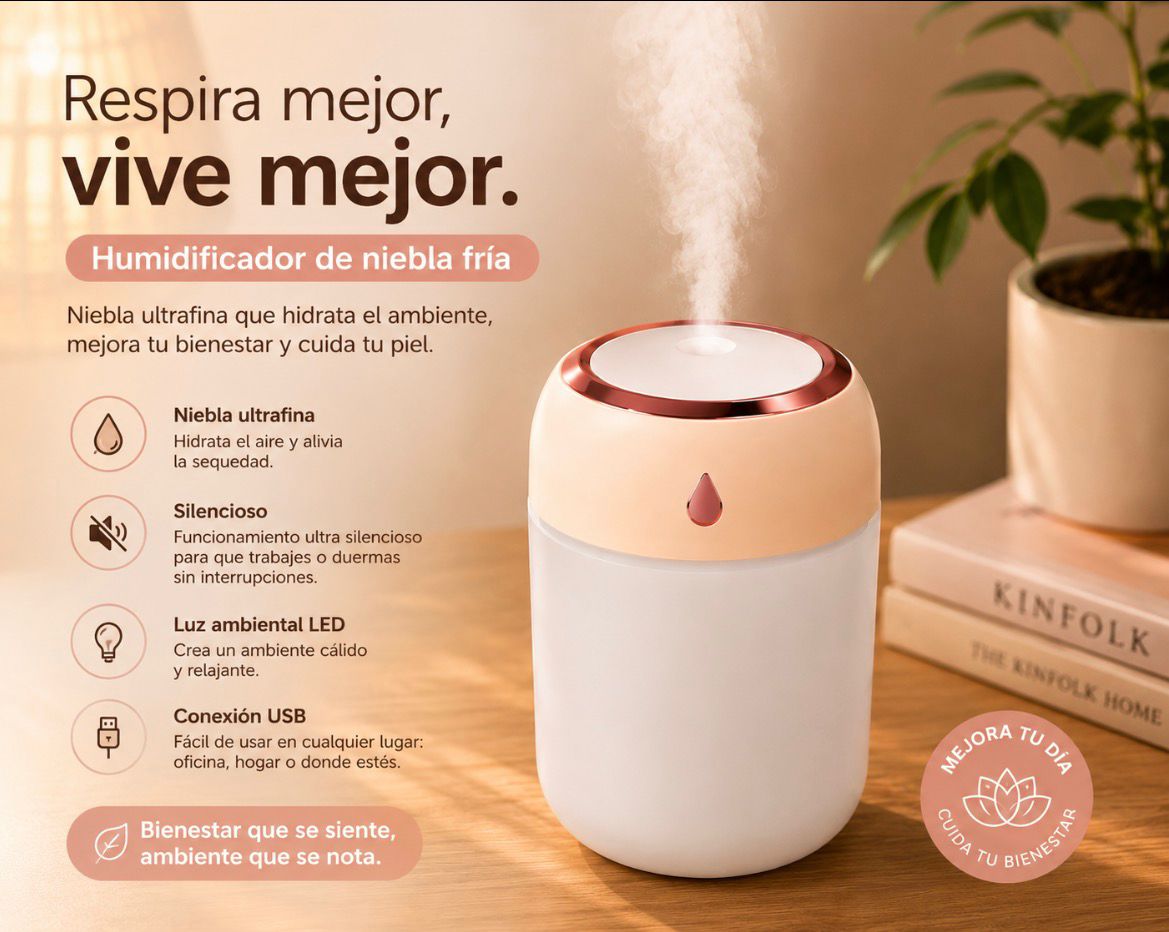 humidificador aromatizante 300ml usb